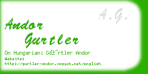 andor gurtler business card